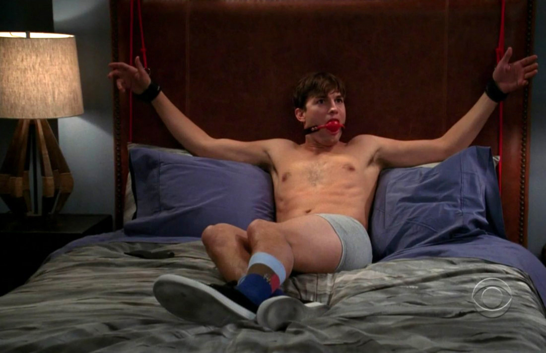 Ashton Kutcher in Two and a Half Men episode 10.05.